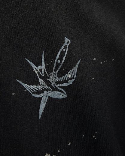 T-SHIRT MCG003 250GSM DISTRESSED AND SUN FADED BLACK [PRE-ORDER]