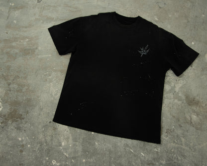 T-SHIRT MCG003 250GSM DISTRESSED AND SUN FADED BLACK [PRE-ORDER]