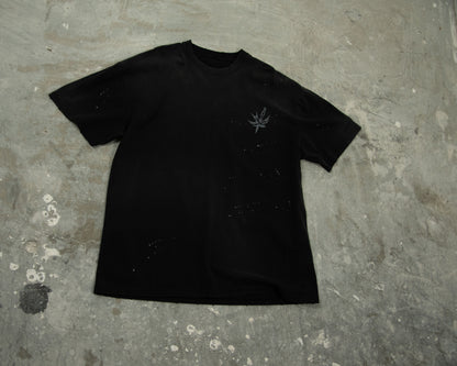 T-SHIRT MCG003 250GSM DISTRESSED AND SUN FADED BLACK [PRE-ORDER]
