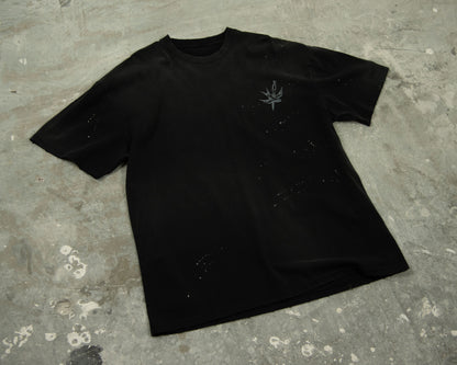 T-SHIRT MCG003 250GSM DISTRESSED AND SUN FADED BLACK [PRE-ORDER]