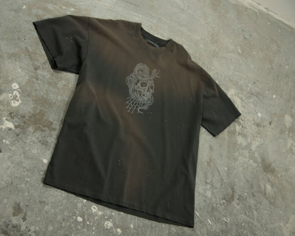 T-SHIRT MCG001  250GSM DISTRESSED AND SUN FADED INK GREY [PRE-ORDER]
