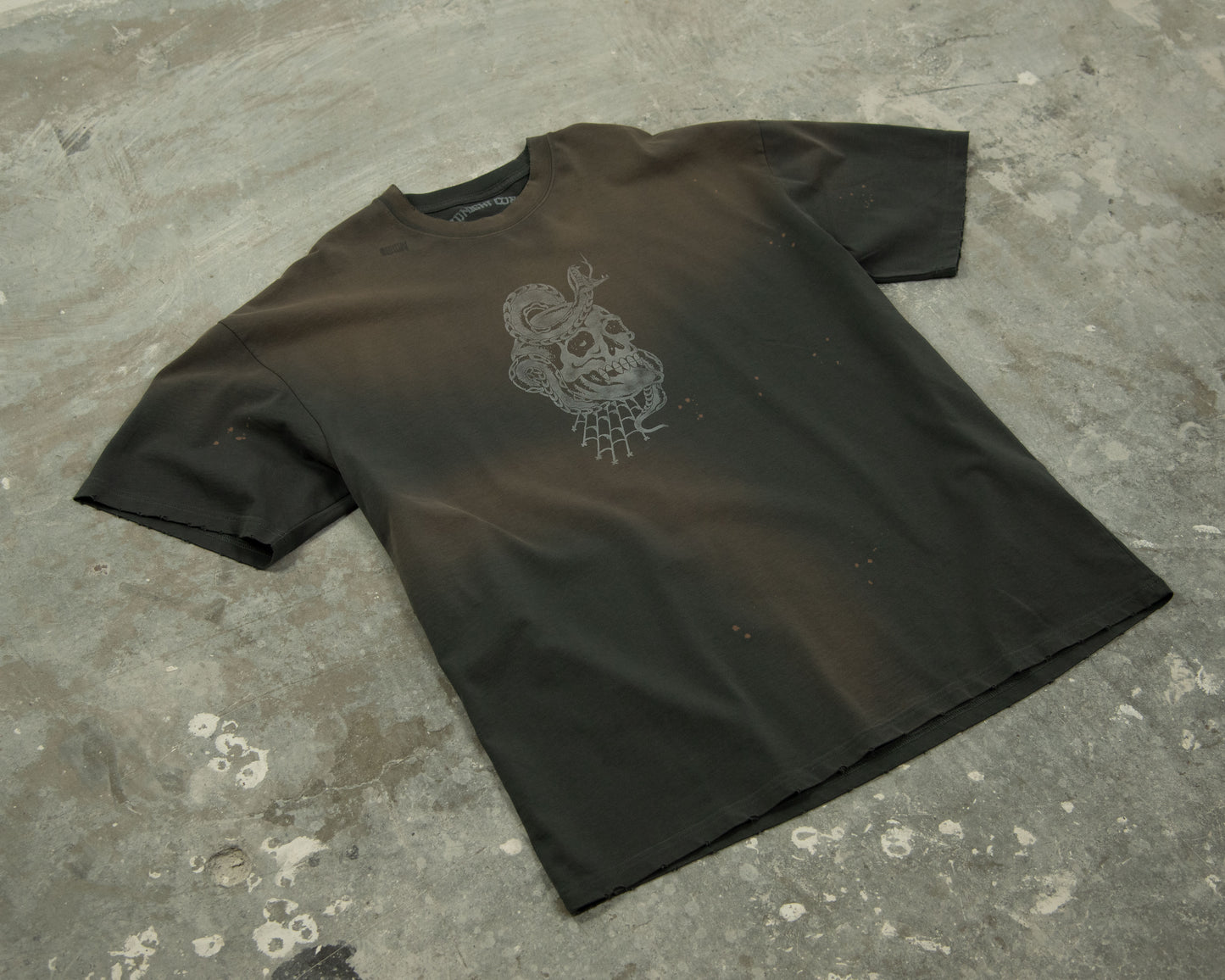 T-SHIRT MCG001  250GSM DISTRESSED AND SUN FADED INK GREY [PRE-ORDER]