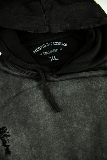 HOODIE MCG004 450GSM DISTRESSED AND SUN FADED BLACK [PRE-ORDER]