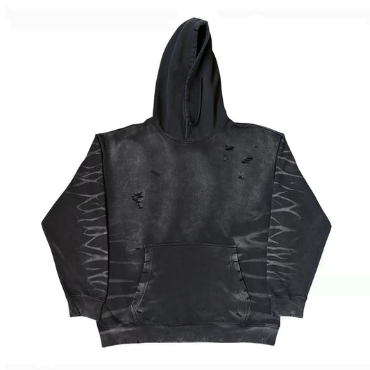 HOODIE MCG004 450GSM DISTRESSED AND SUN FADED BLACK [PRE-ORDER]