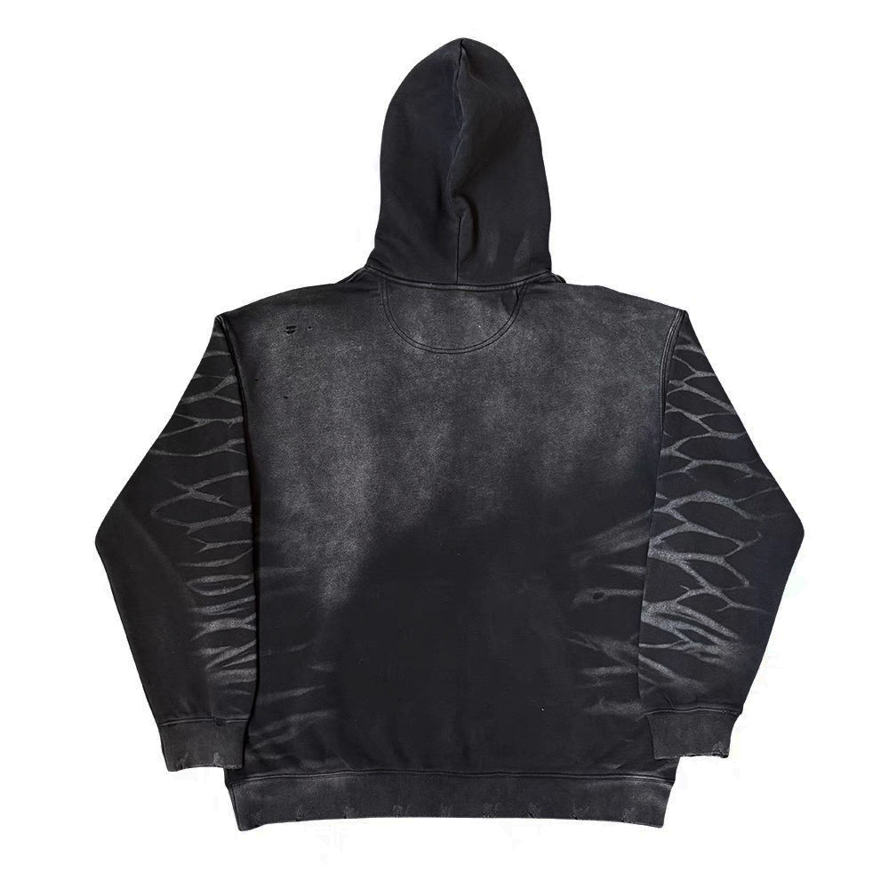 HOODIE MCG004 450GSM DISTRESSED AND SUN FADED BLACK [PRE-ORDER]